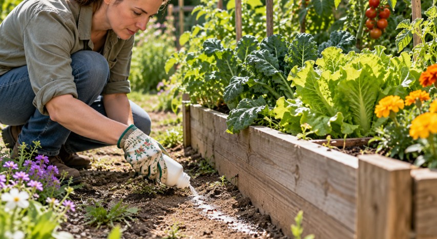 application terre de diatomée au jardin