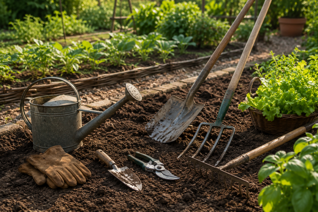 outils de jardin selon les travaux