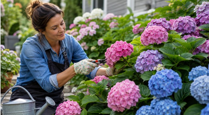 des hortensias