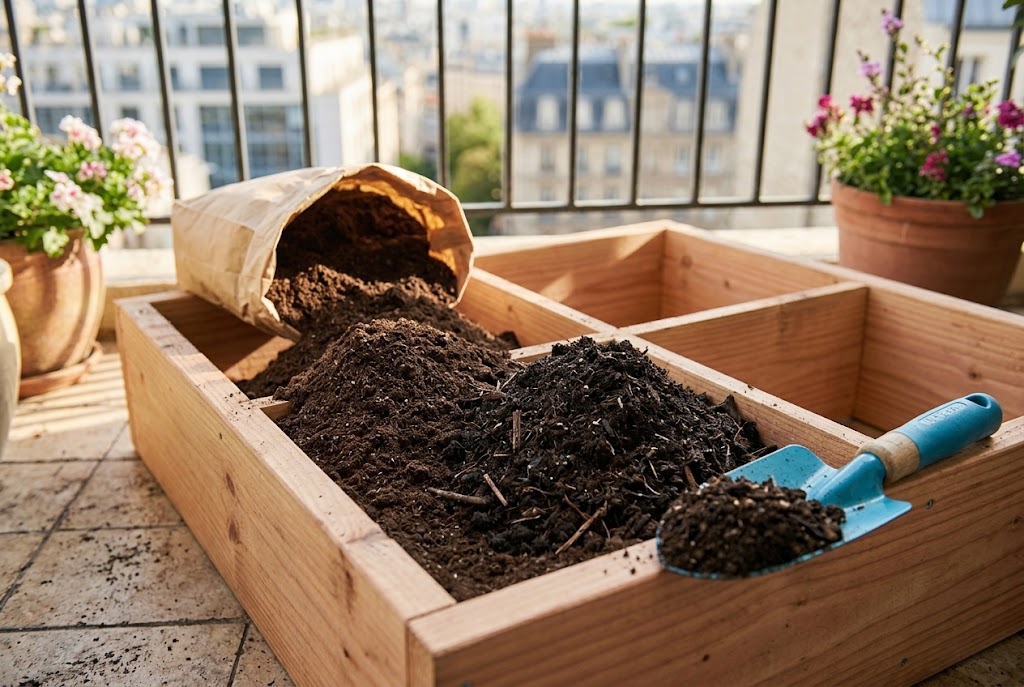 terre pour potager en carrés
